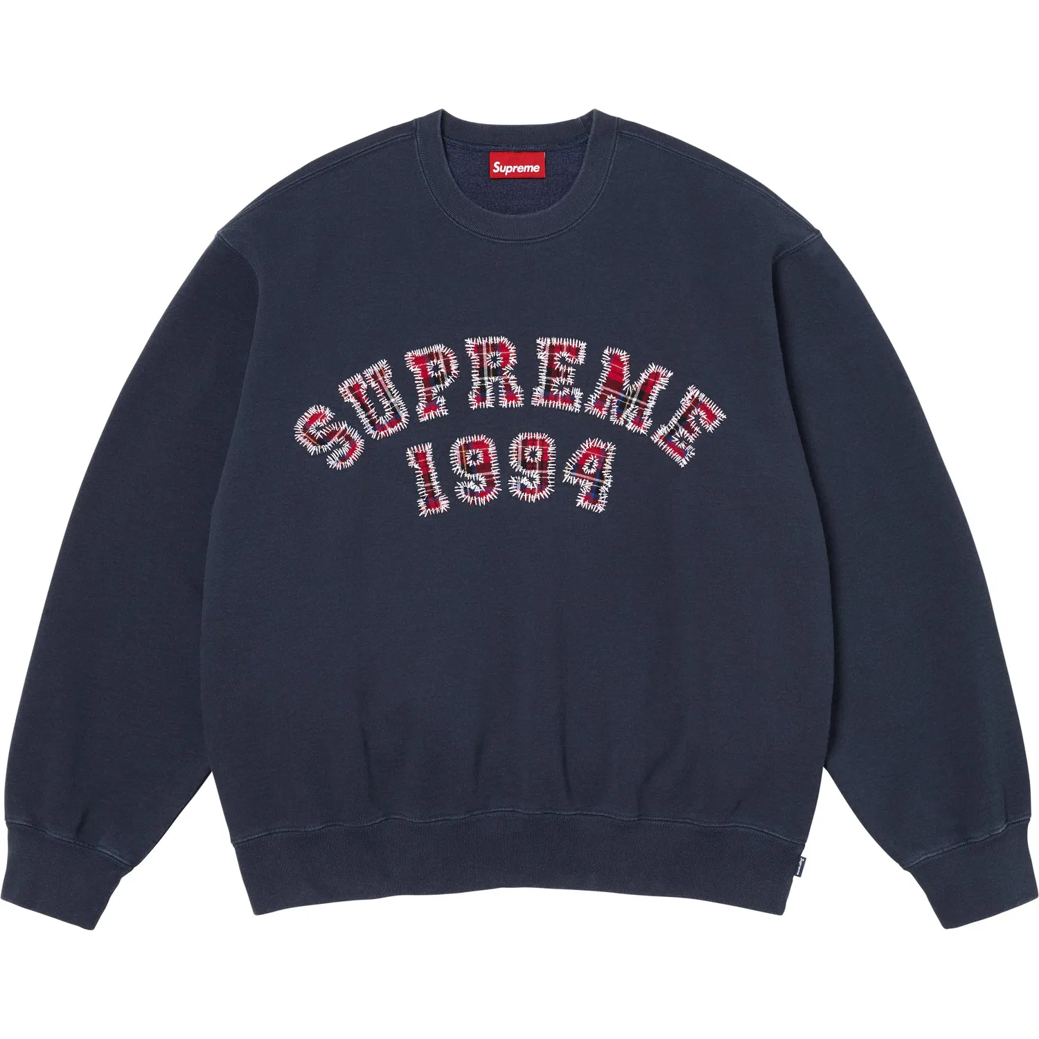Свитшот унисекс Plaid Arc Crewneck Sweatshirt SS26 WEEK5 Supreme, Marine Blue/Navy