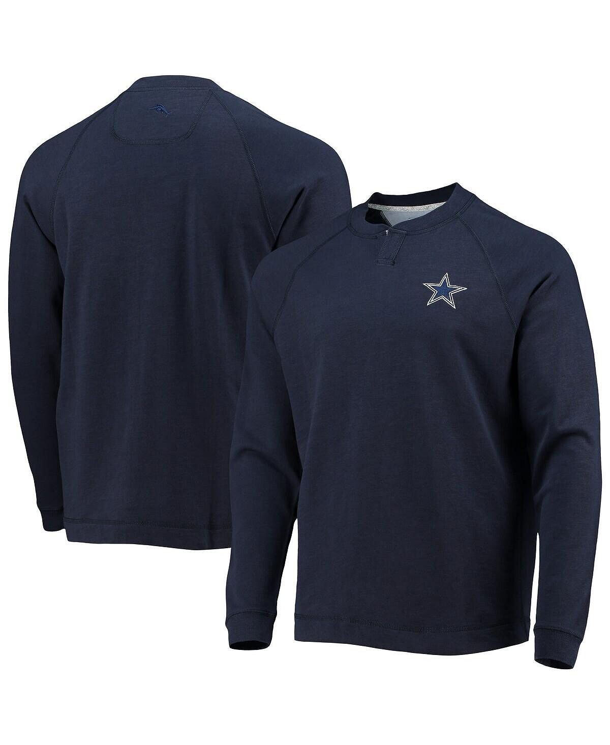 

Мужская темно-синяя футболка Dallas Cowboys Sunset Slub Raglan Henley с длинным рукавом Tommy Bahama