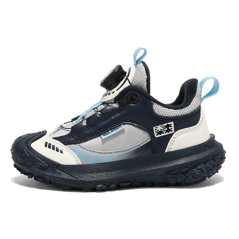 

Термоотражающие абразивостойкие легкие амортизирующие нескользящие беговые кроссовки Kids' Mulinsen, mls8032 белый синий[thin cotton fleece-lined]