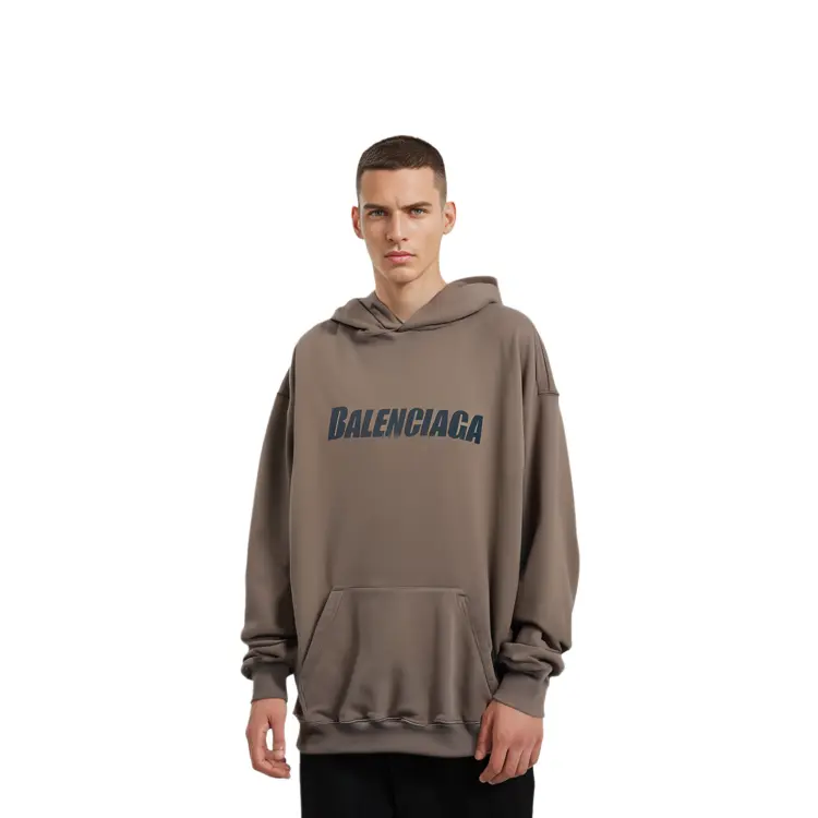 Толстовка мужская серо-коричневая Balenciaga, коричневый — фото 4