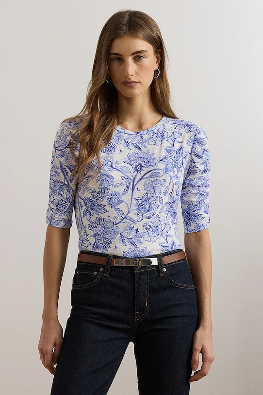 

Хлопковая футболка Lauren Ralph Lauren, синий