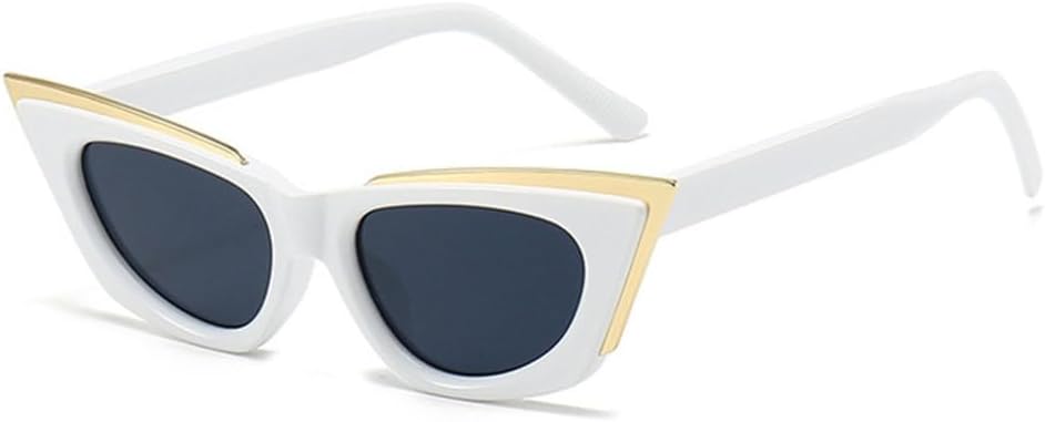 

Солнцезащитные очки «кошачий глаз» для женщин, модные солнцезащитные очки с защитой от УФ-излучения UV400, трендовые мужские желтые солнцезащитные очки MTZJH, White Gray