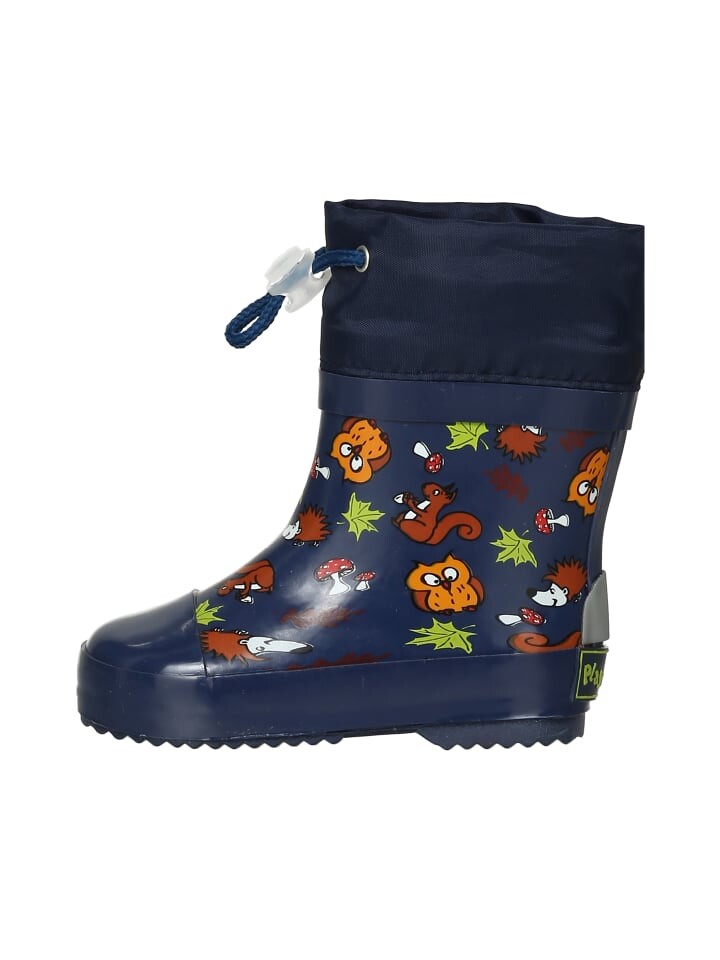 

Резиновые сапоги Playshoes Gummistiefel Halbschaft Waldtiere gefüttert, цвет Marine