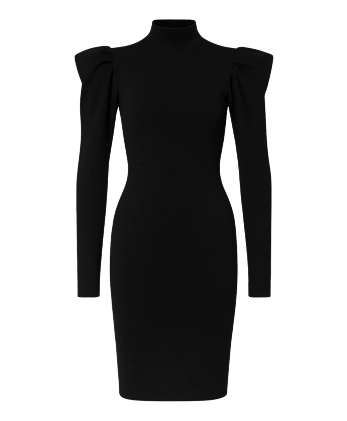 

Черное вязаное платье с декоративной отделкой на спине Twinset, черный