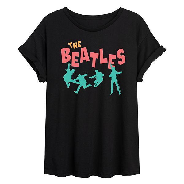 

Футболка oversized Juniors' The Beatles Silhouettes Licensed Character, Black