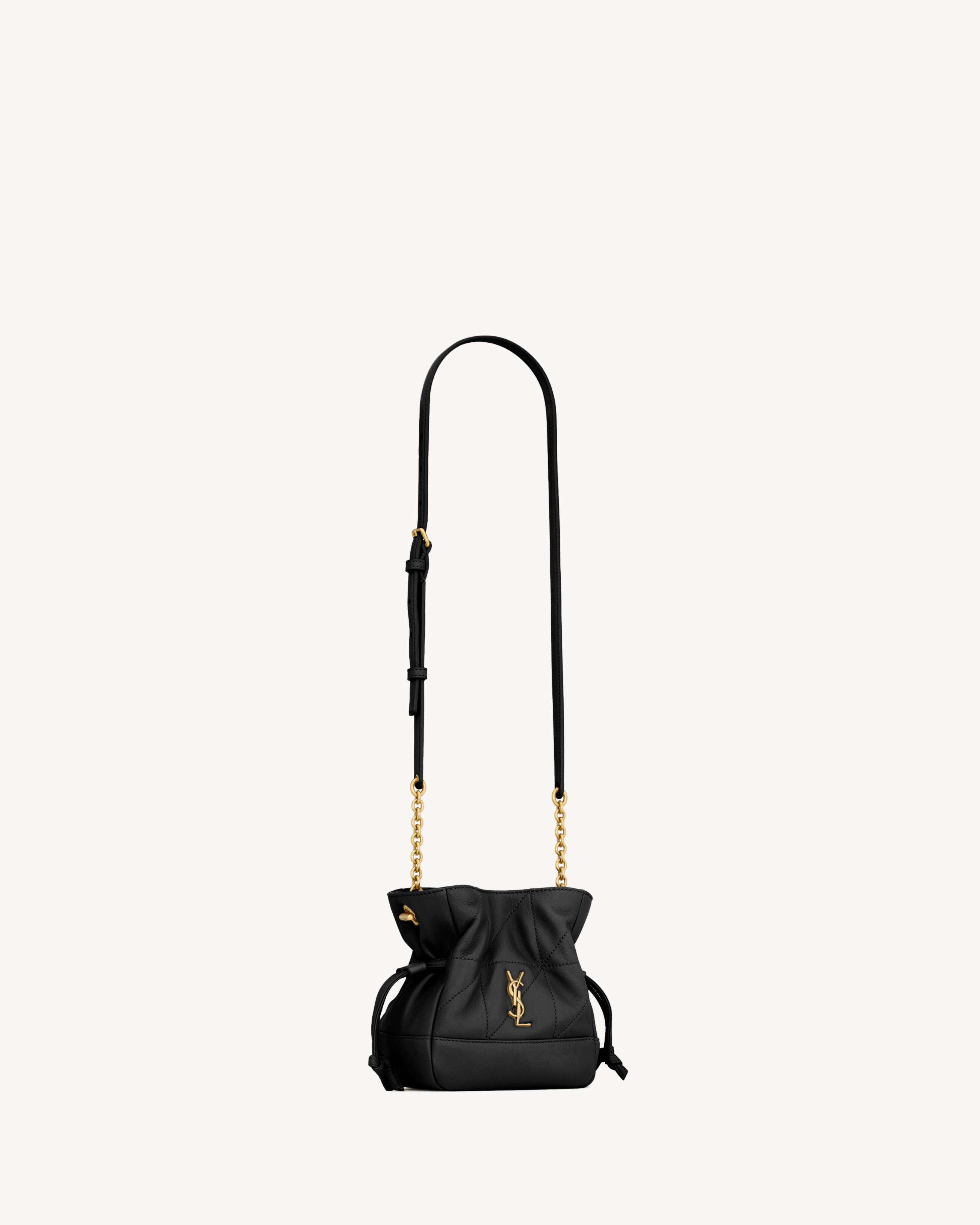 Мини-сумка на плечо JAMIE из ягнячьей кожи Saint Laurent, черный — фото 4