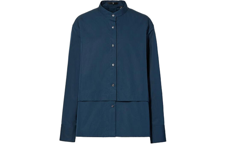 

Хлопковая рубашка с длинными рукавами Uniqlo +J Supima, синий