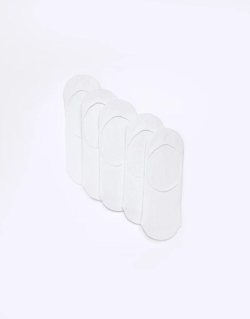 

Комплект из 5 пар спортивных носков River Island белого цвета