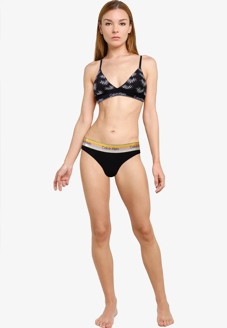 Бюстгальтер-бралетт треугольный, на легкой подкладке, Calvin Klein, черный — фото 4