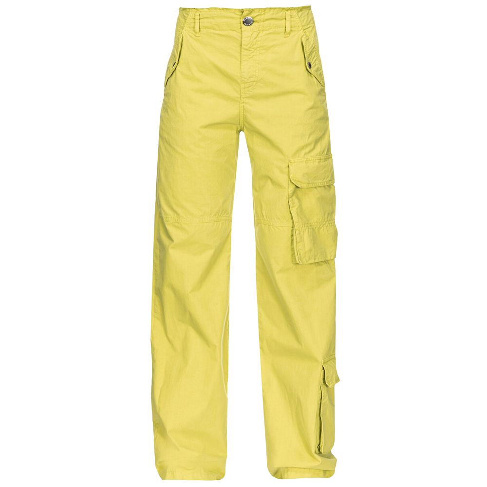 

Зеленые хлопковые брюки Pinko, зеленый