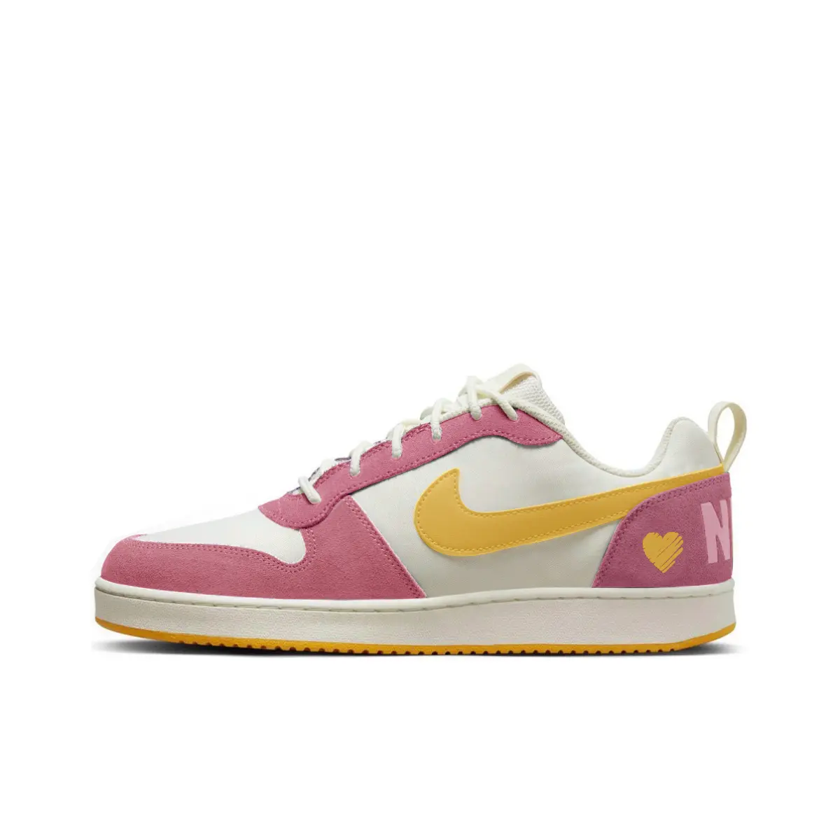 

Nike Кроссовки для скейтбординга Court Borough Heartbeat нескользящие износостойкие низкие унисекс розово-желтые, цвет Pink