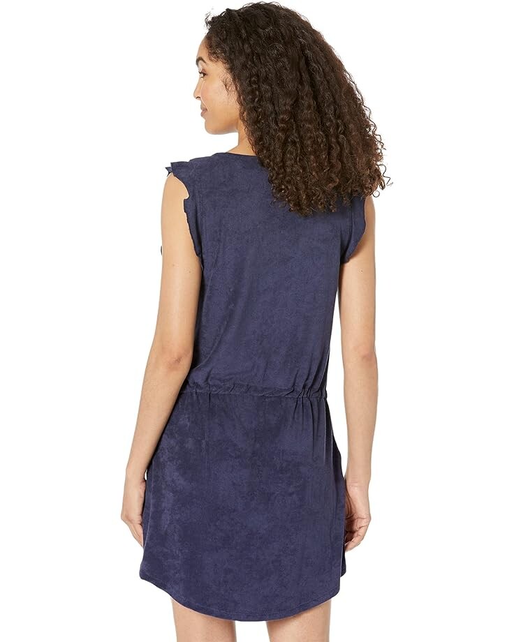 

Платье Lilla P Flutter Sleeve Terry Cloth Drawstring Dress, темно-синий