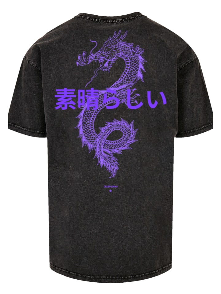 

Мужская футболка с принтом дракона, свободного кроя, черного цвета F4NT4STIC, Черный, Мужская футболка с принтом дракона, свободного кроя, черного цвета F4NT4STIC