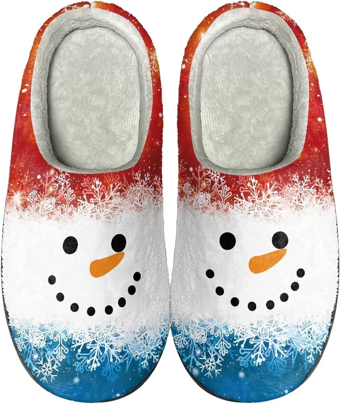 

Тапочки HUIACONG TPR для мужчин и женщин для дома и улицы, пушистые, унисекс, Colorful Snowflake Cute Snowman 1