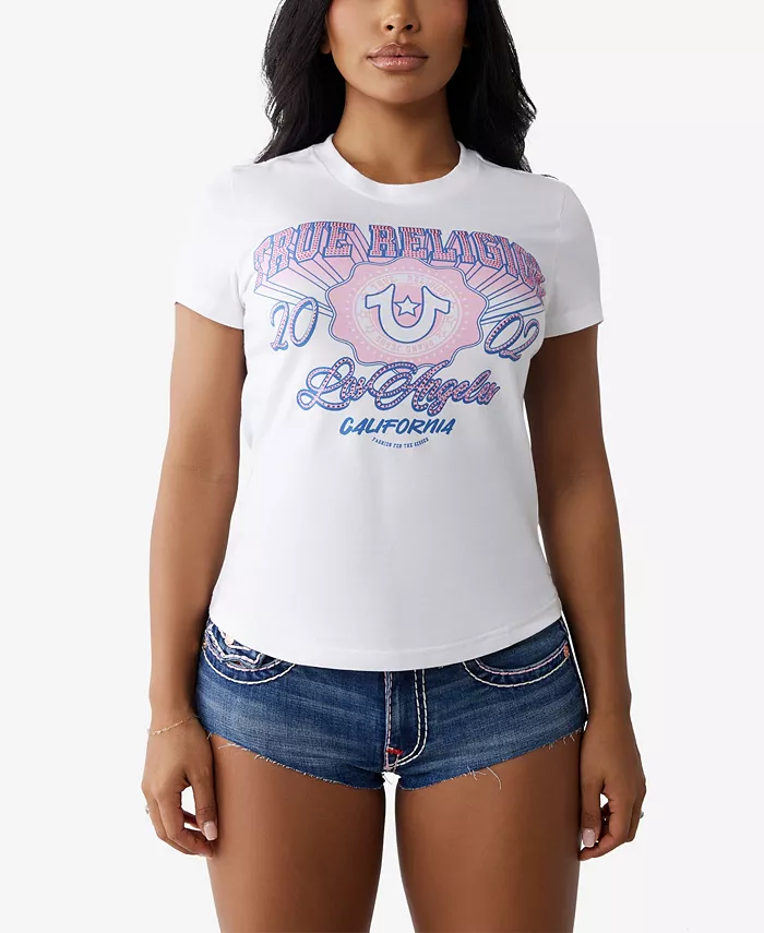 

Женская футболка с круглым вырезом Crystal TR True Religion, белый