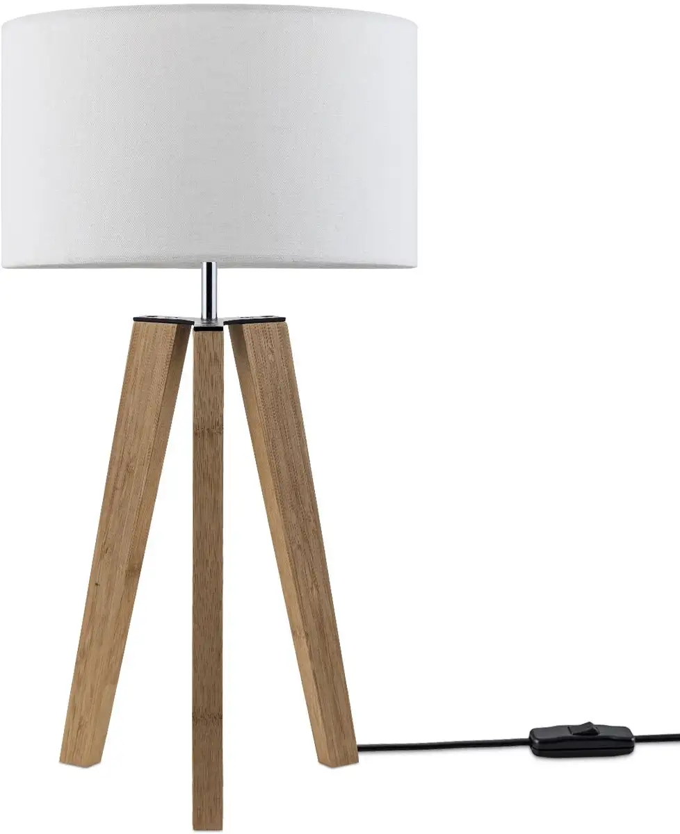 

Настольная лампа Paco Home "Canvas uni Color" Ø 28 см, Высота: 53 см, цвет holzfarben