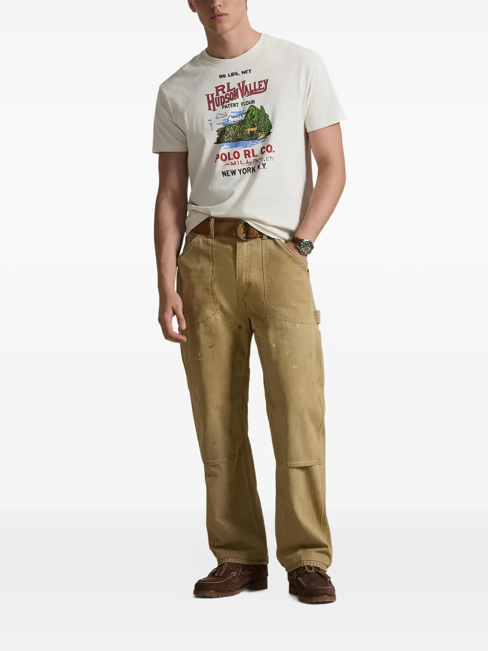 Футболка с принтом и круглым вырезом Polo Ralph Lauren, белый — фото 2