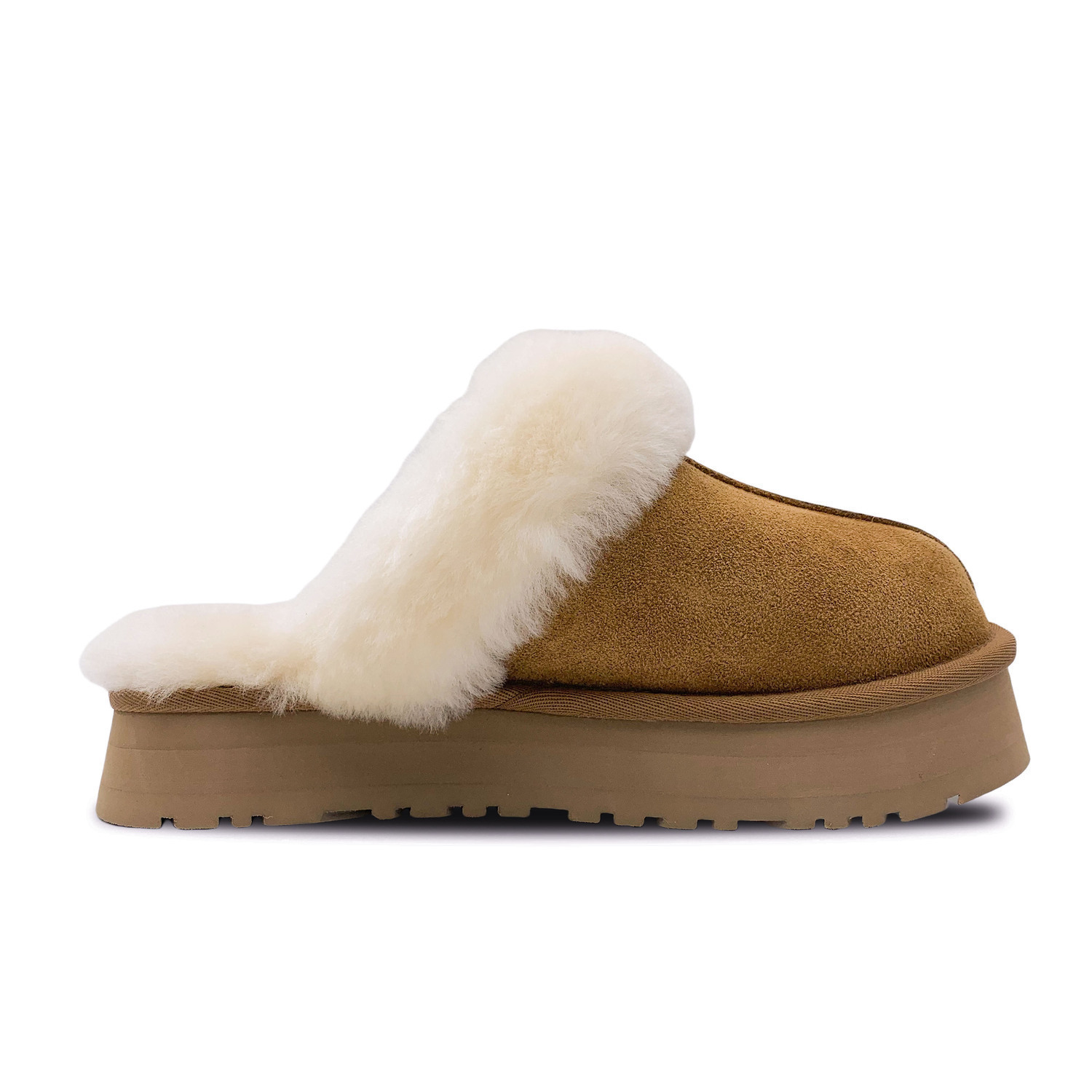 UGG Женские противоскользящие тапочки с закрытым носком каштаново-коричневые, цвет Chestnut Brown (,) — фото 2