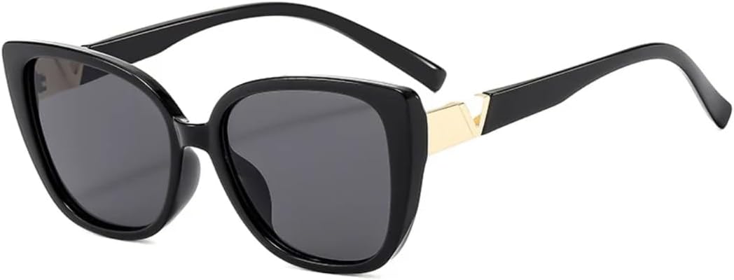 

Ретро-сексуальные солнцезащитные очки в большой оправе «кошачий глаз» для женщин и мужчин, для активного отдыха на природе, летних путешествий, с защитой от УФ-излучения UV400 TVTBBVV, Black Gray