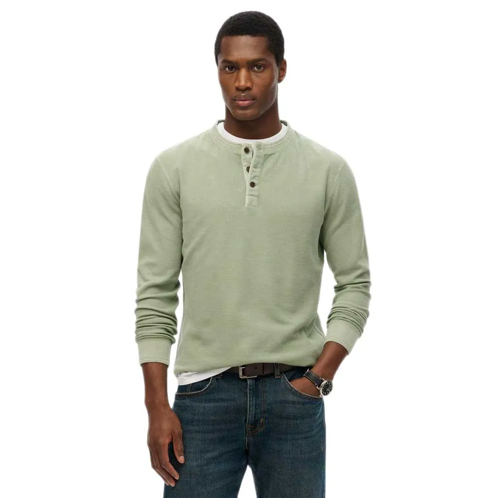 

Лонгслив Superdry Lw Textured Grandad, зеленый