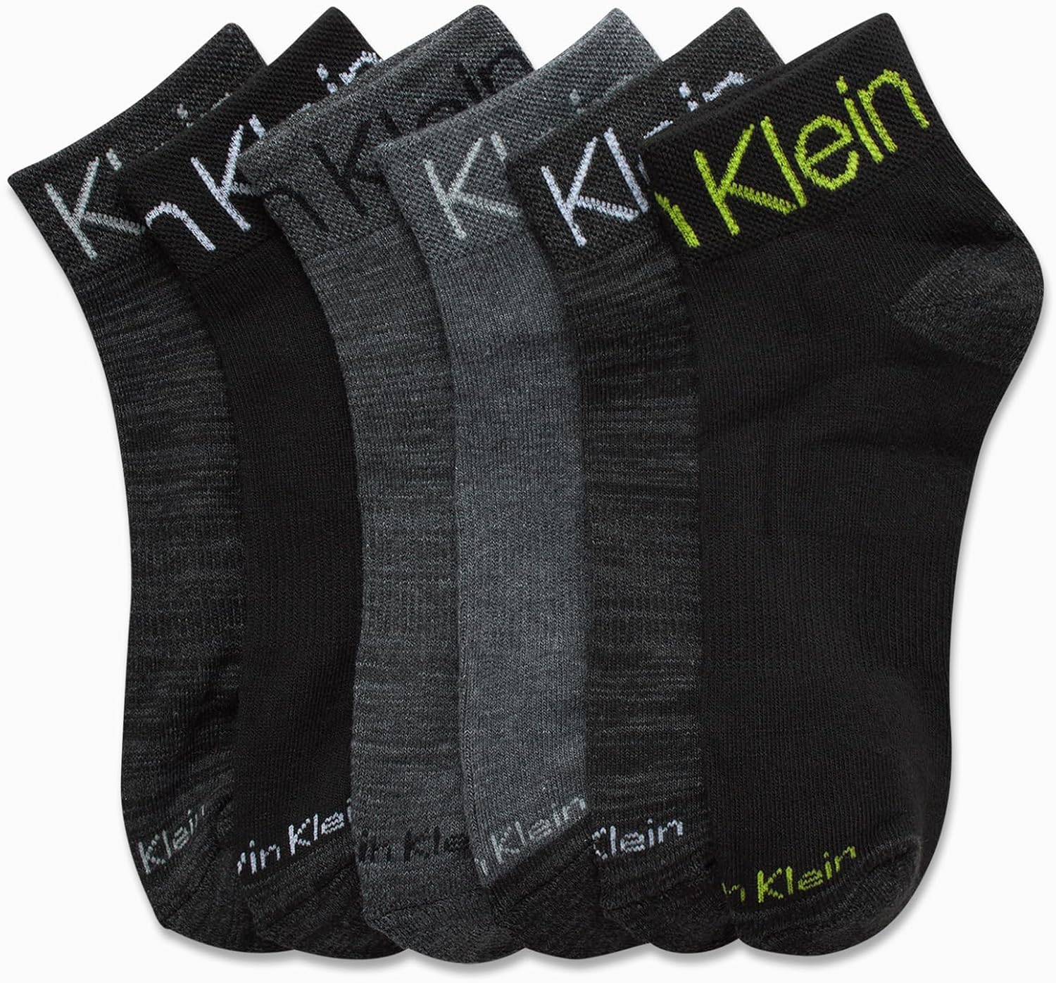 Носки Calvin Klein Boys Quarter Socks - 6 упаковок комфортных эластичных носков с мягкой подкладкой для мальчиков., Black/Grey Assorted — фото 4