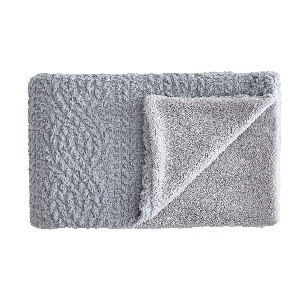 

Г. Плед из шерпы Bass & Co. Cable Knit Pinsonic G.H. Bass & Co., серый