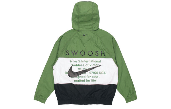 Куртка sportswear swoosh windproof sports woven jacket green Nike, зеленый — фото 2