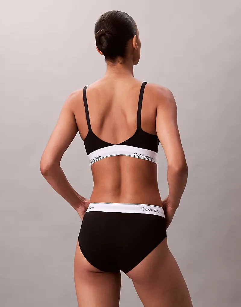 Трусики-топ Calvin Klein Maternity Icon Cotton Modal с легкой подкладкой, черного цвета — фото 4