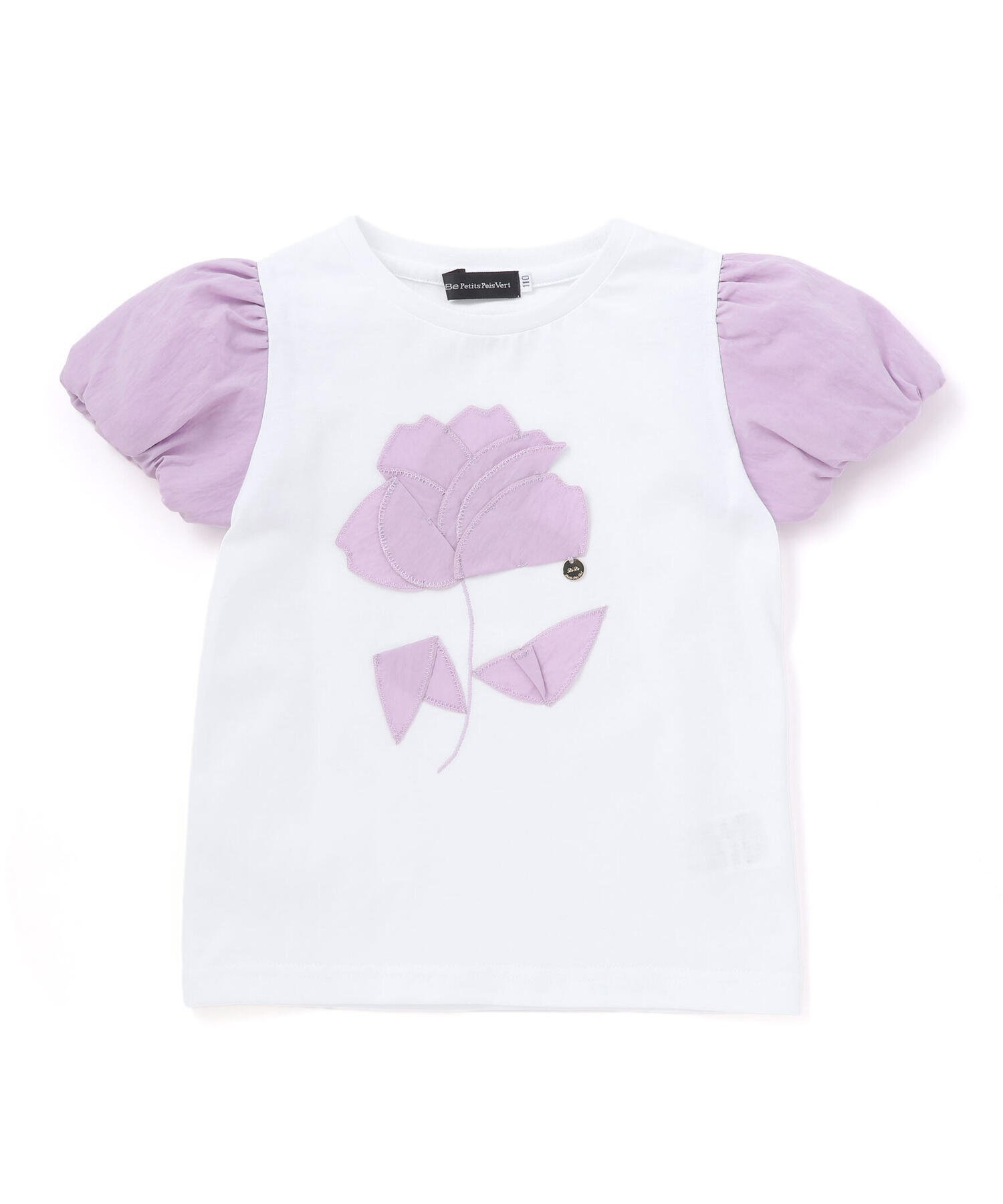 Футболка с короткими рукавами и цветочным лоскутным узором (95–160 см) BeBe Petits Pois Vert, White — фото 2