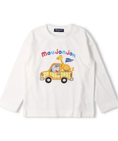 Детская футболка с аппликацией животных moujonjon белая