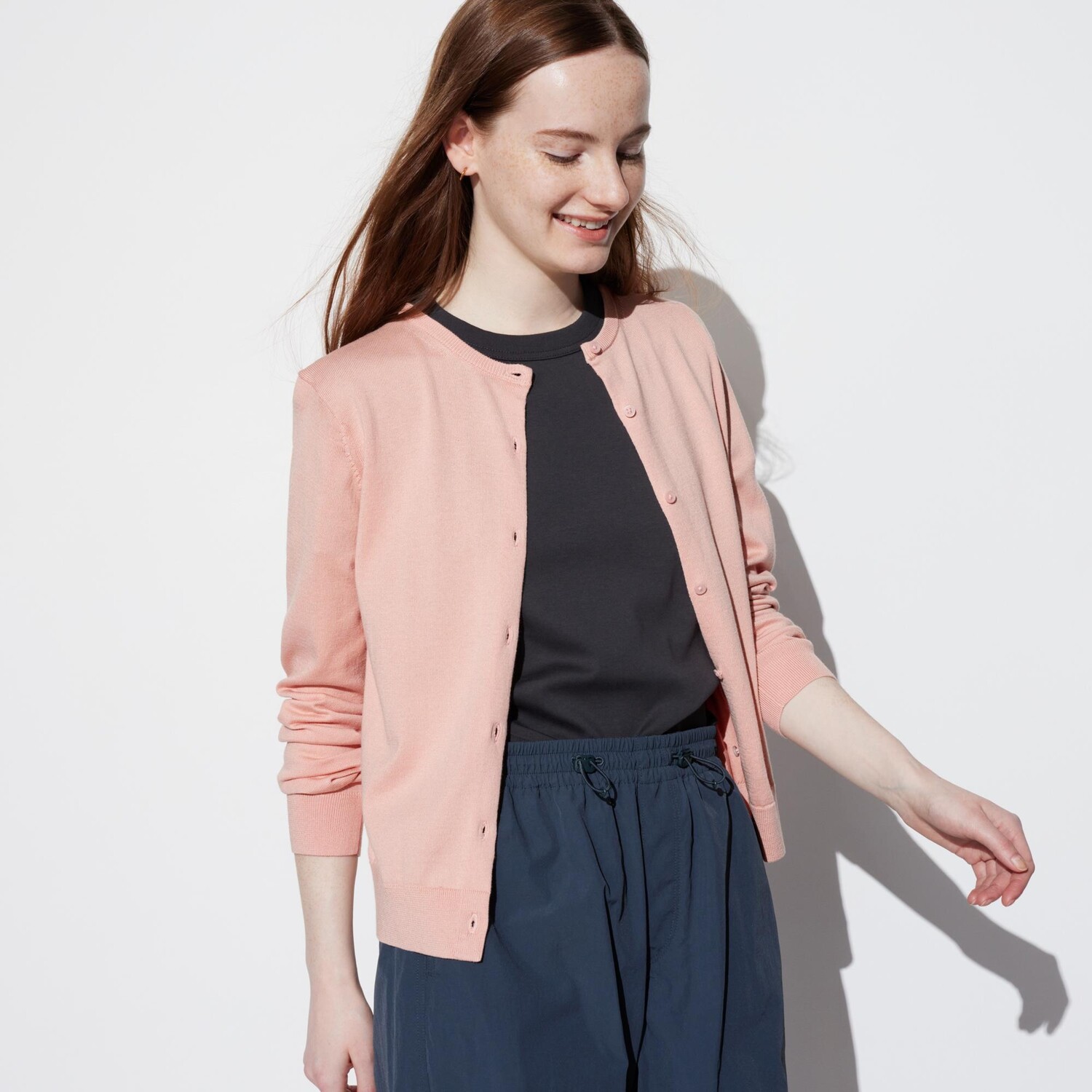 

Кардиган Uniqlo женский с длинными рукавами, розовый