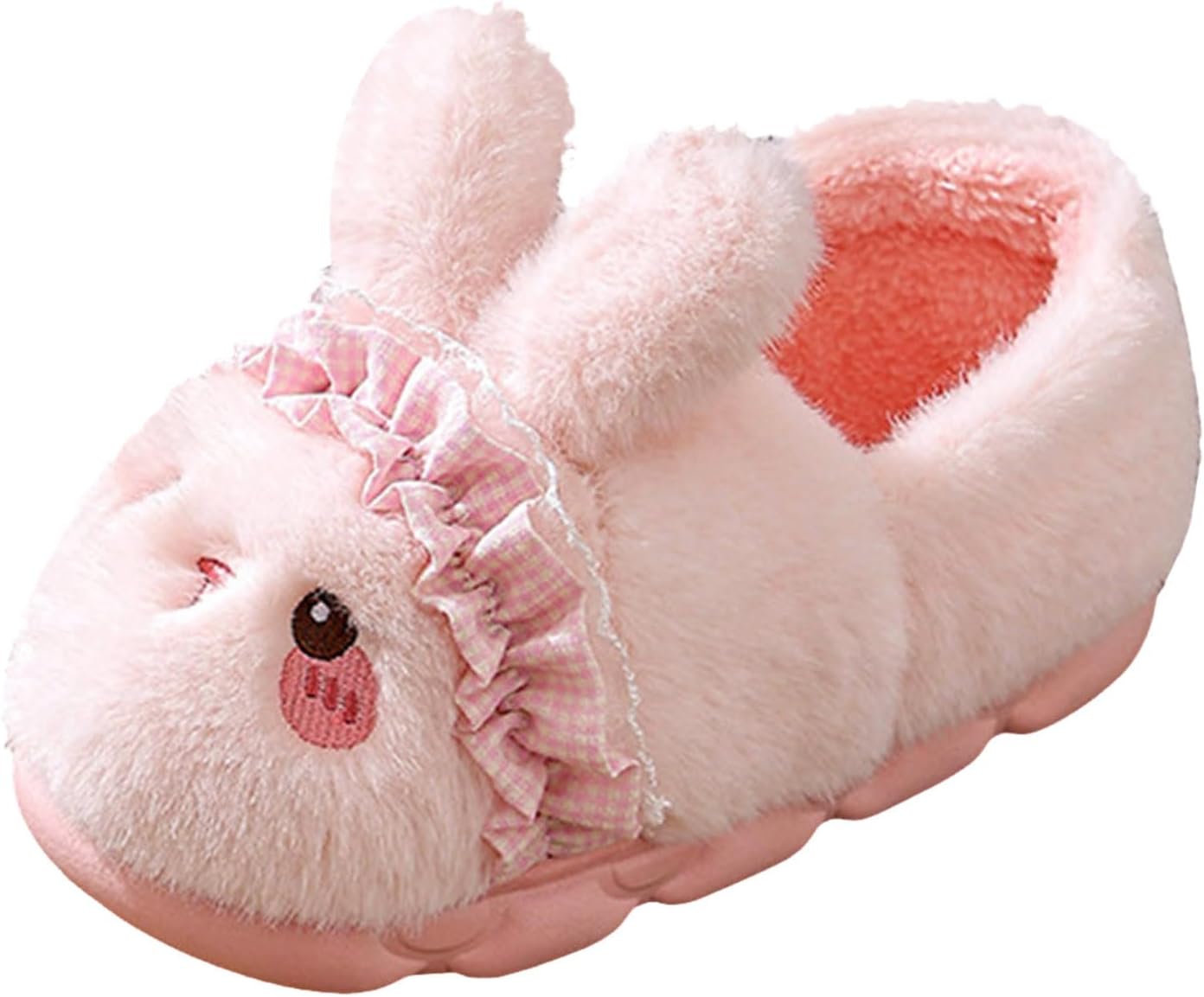 

Детские тапочки IWIHMIV для мальчиков и девочек, теплые, с плюшевой подкладкой и толстой подошвой, легкие, для дома и улицы, розовый