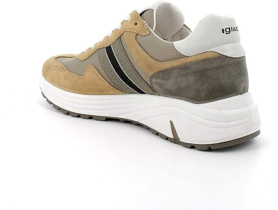 Мужские кроссовки IGI&CO 5637722, горчичного цвета, кожаные, Beige — фото 3