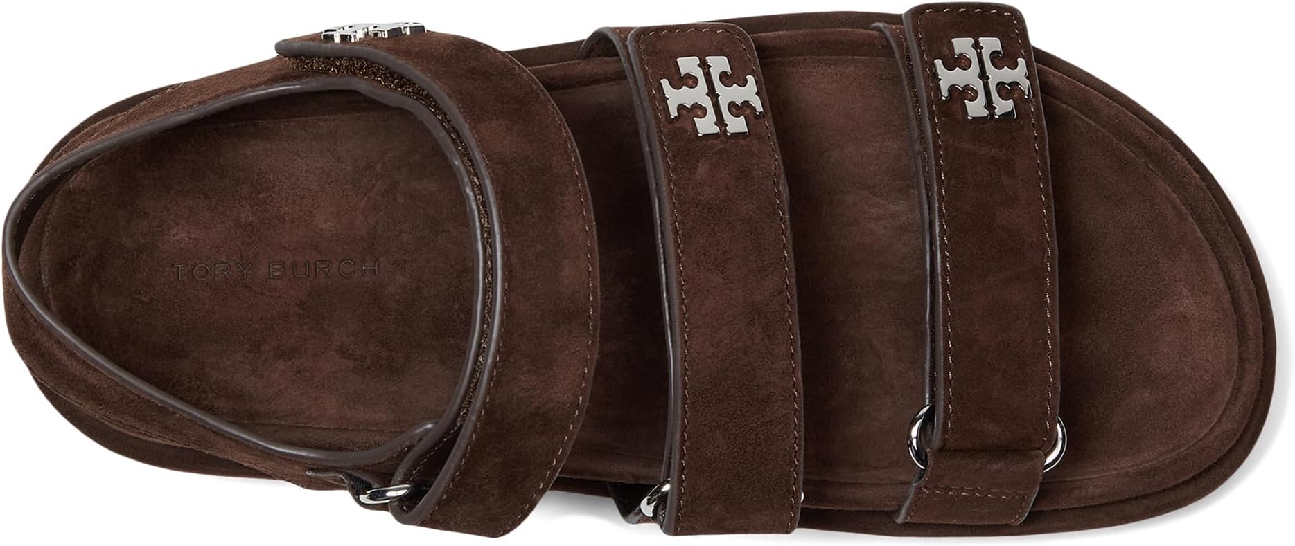 Сандалии Tory Burch Kira Triple Strap Sport Sandals, цвет Dark Cocoa/Silver — фото 2