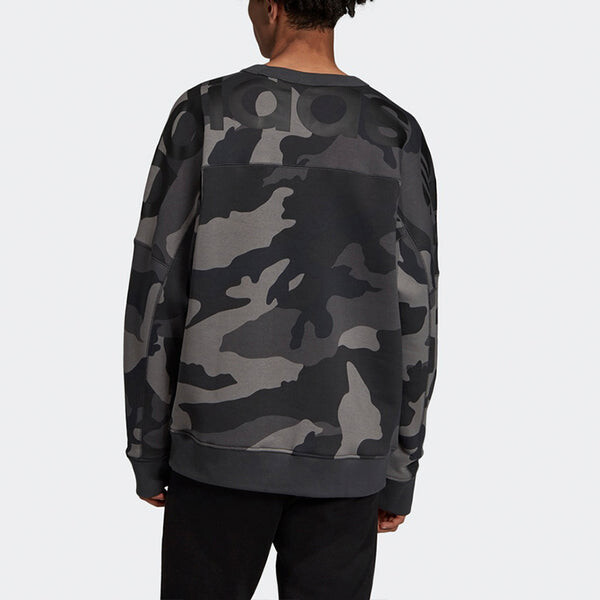 Толстовка с капюшоном оригинальная ryv camo c флисовой подкладкой сохраняющая тепло повседневная спортивная кофта Adidas, серый — фото 3