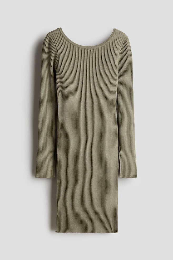 

Трикотажное платье в рубчик H&M, зеленый