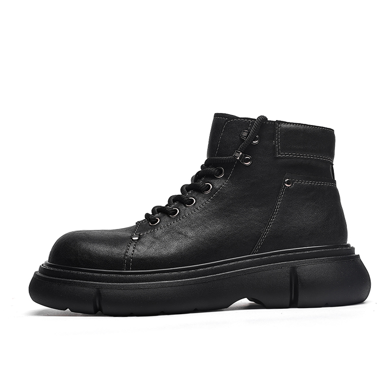 

LUOGOKS Мужские зимние ботинки Martin Boot черные с меховой подкладкой, цвет Black (Fleece-Lined)