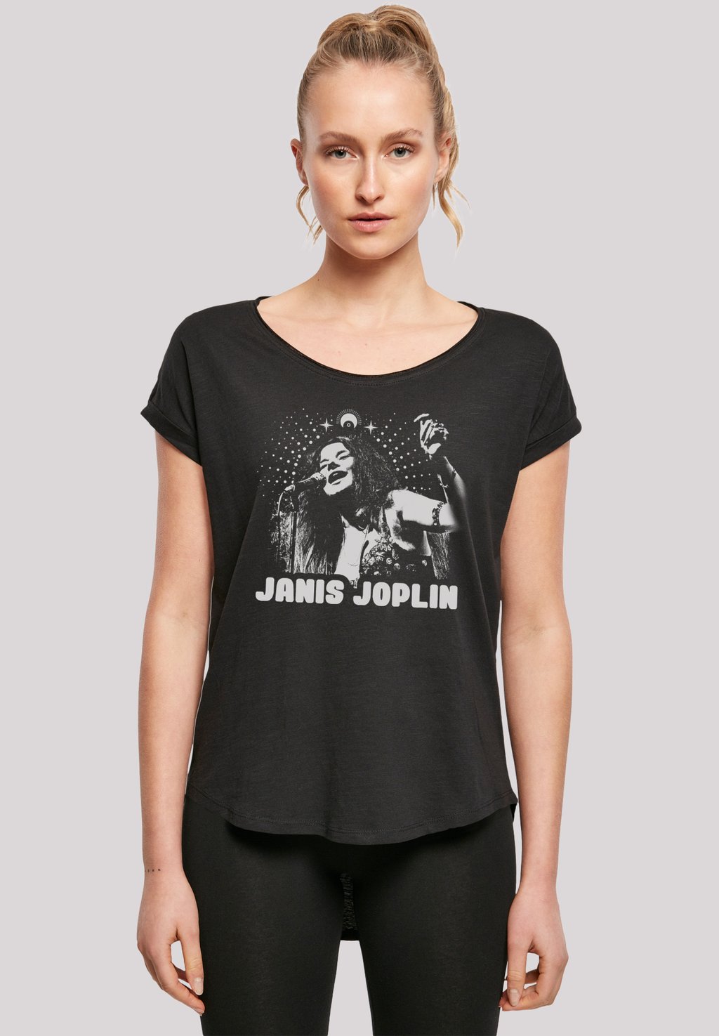 

Футболка с принтом JANIS JOPLIN SPIRITUAL MONO F4NT4STIC, черный