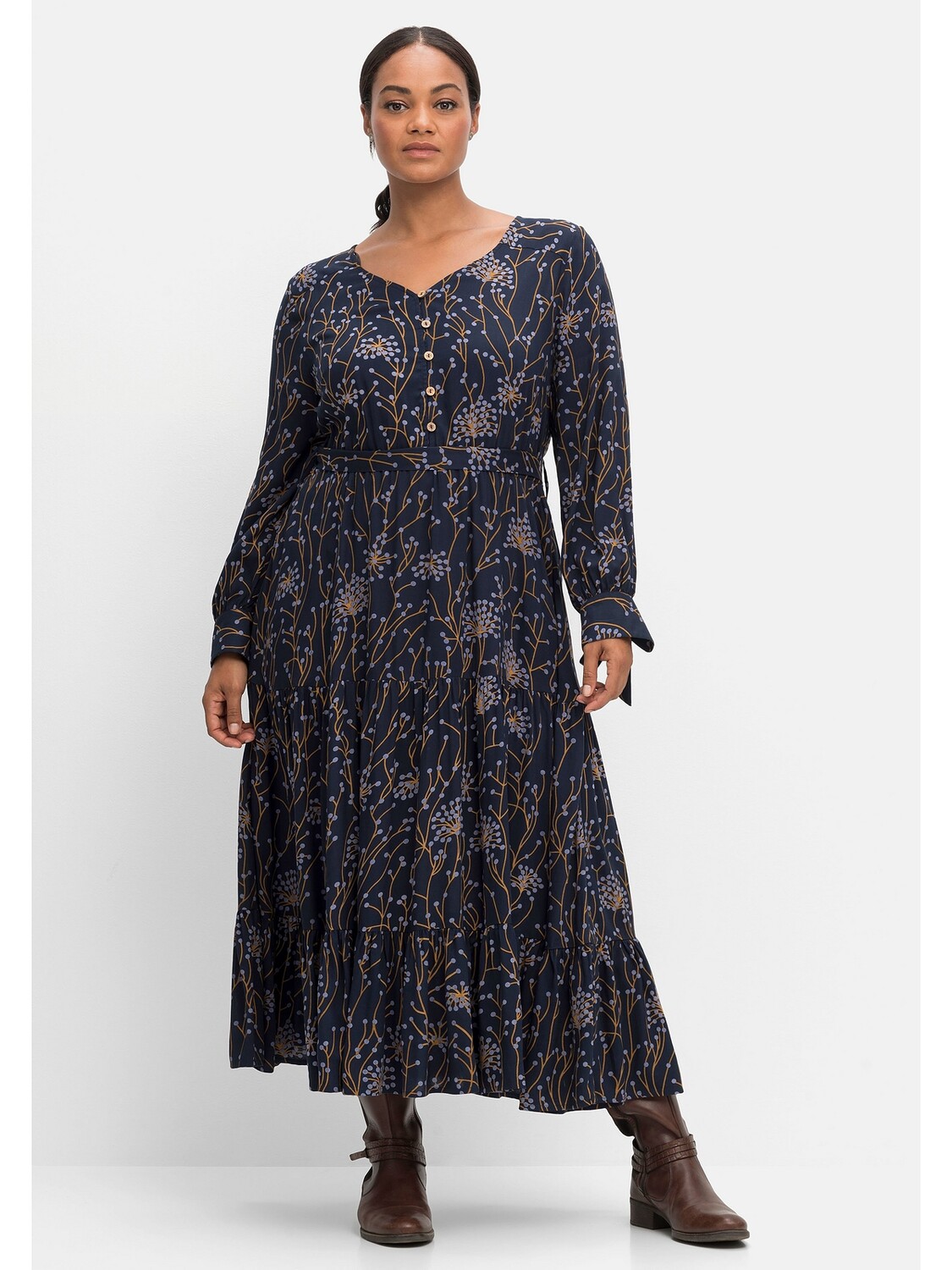 

Платье sheego by Joe Browns Maxi, цвет nachtblau bedruckt