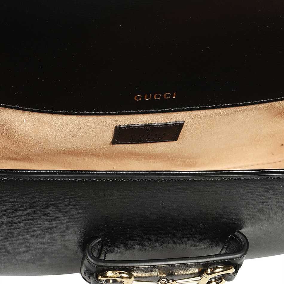 Кожаная сумка через плечо Gucci малого размера с подковообразной пряжкой — фото 3