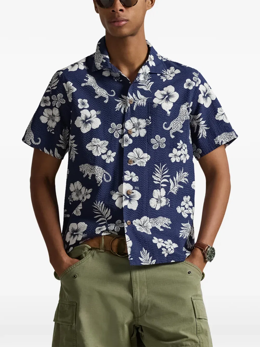 Футболка с цветочным принтом Polo Ralph Lauren, синий