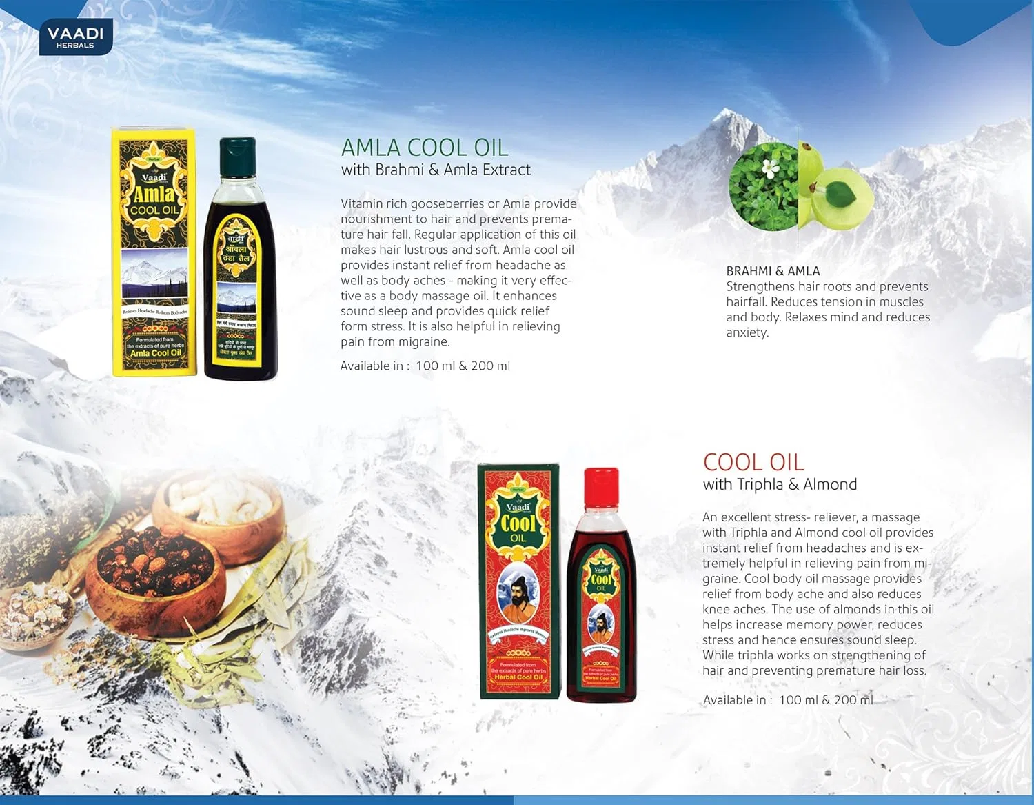 Набор охлаждающего масла для волос «Amla Cool Oil» с брахми и амлой от Vaadi Herbals Vaadi Herbals — фото 3