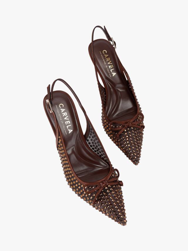Positano украшенные туфли-лодочки на каблуке с открытой пяткой Carvela, Brown — фото 3