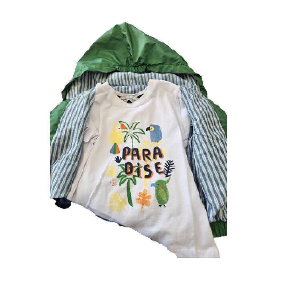 Ветровка с капюшоном для мальчиков-младенцев, футболка с короткими рукавами и джинсы из мягкого хлопка с начесом WEAR SIERRA, зеленый — фото 2