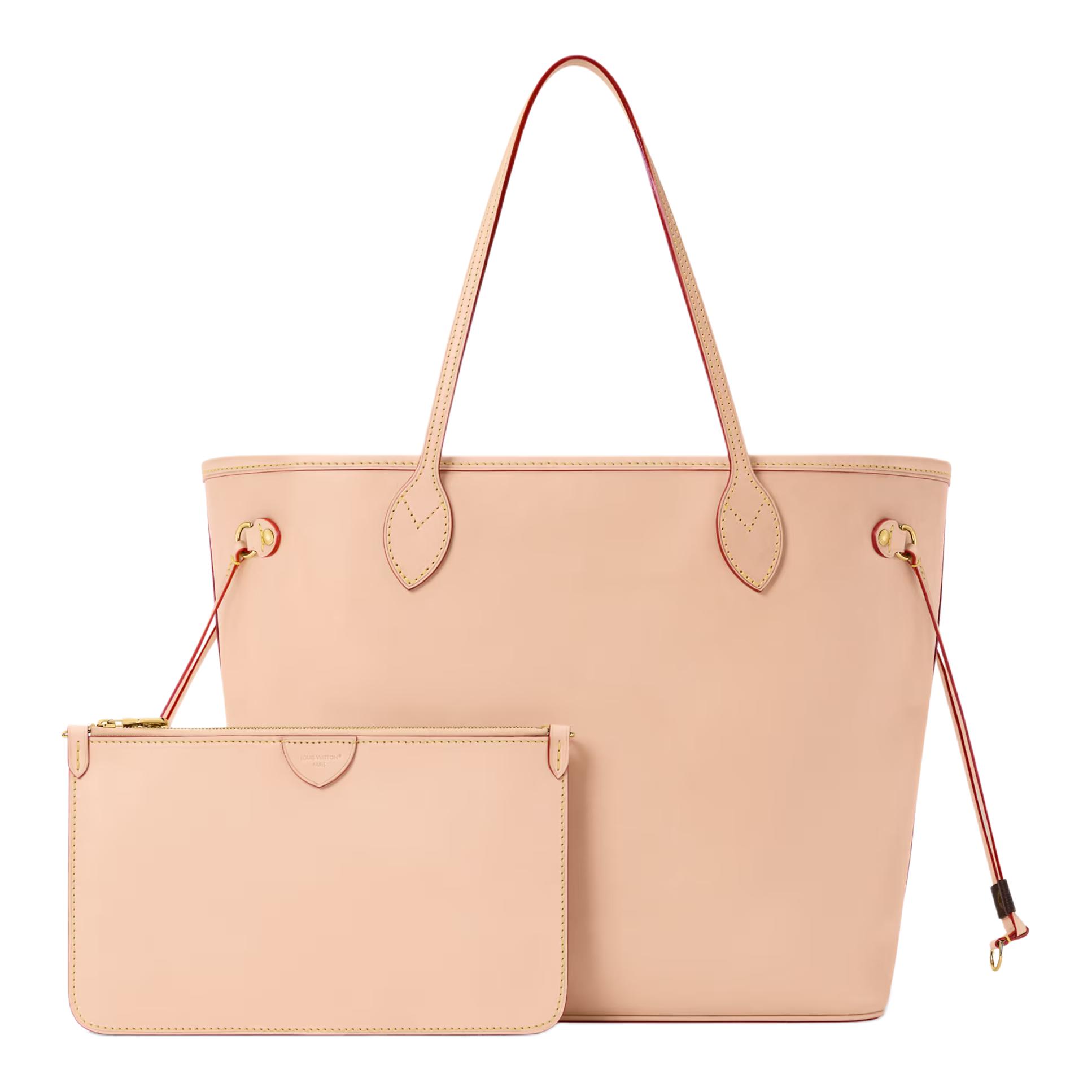 LOUIS VUITTON Сумка-тоут NEVERFULL из коровьей кожи, шоппер, женская сумка Medium бежевая — фото 3