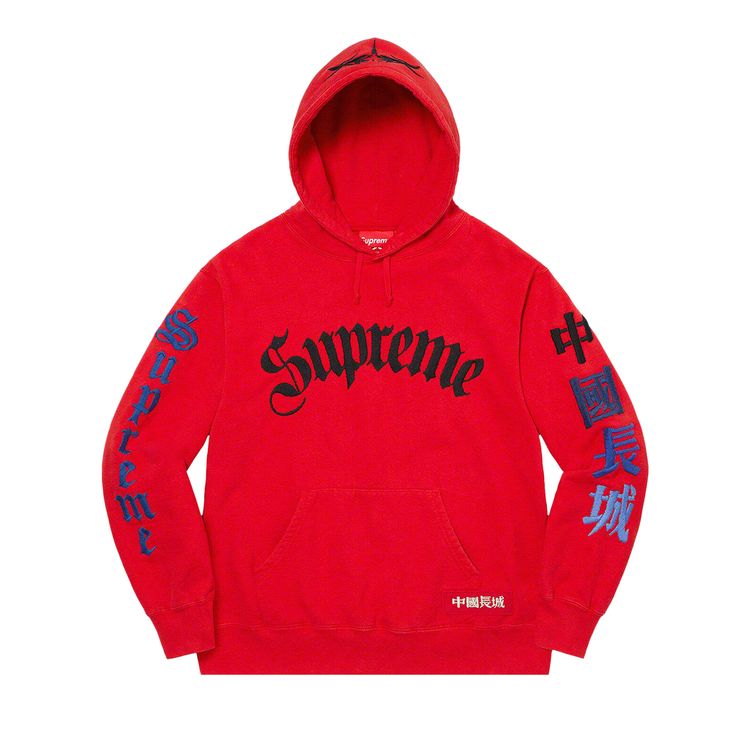 

Толстовка Supreme x The Great China Wall Sword Hooded Sweatshirt Red, красный