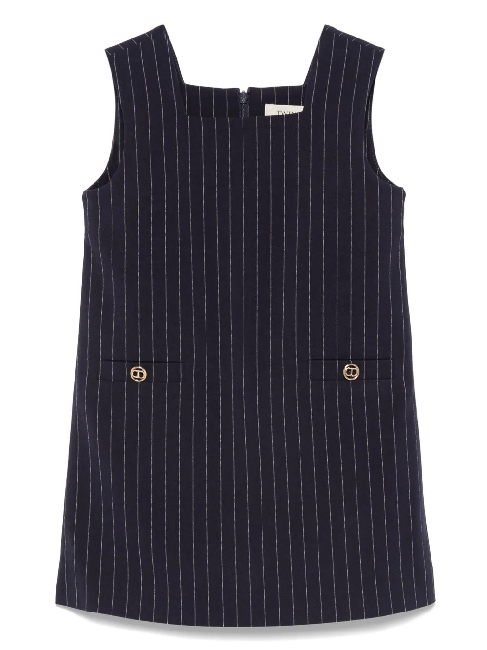 

Платье без рукавов в тонкую полоску TWINSET Kids, синий