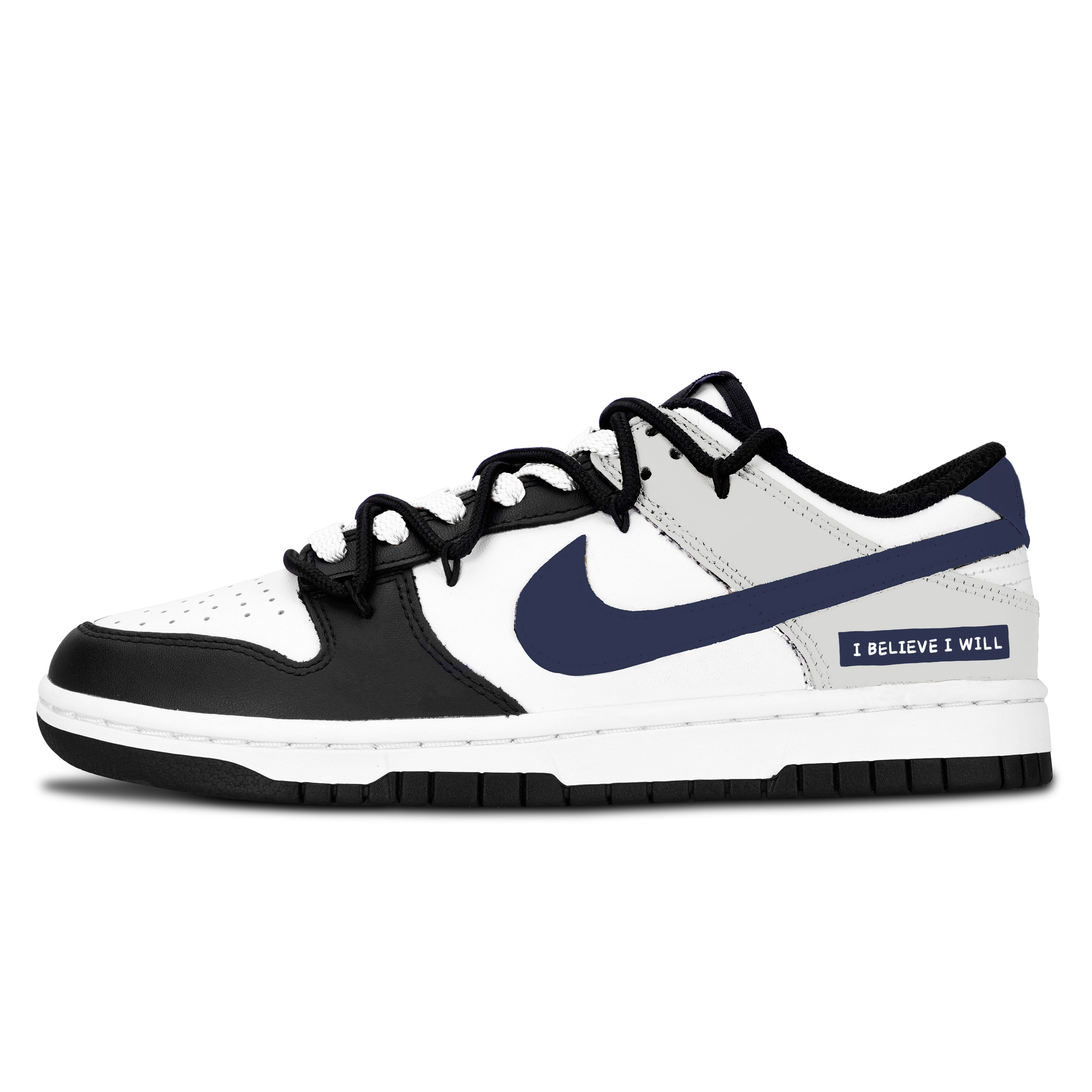 

Nike Dunk Black White, Indigo, элегантные и утонченные устойчивые к истиранию низкие кроссовки для скейтбординга Unisex темно-синие