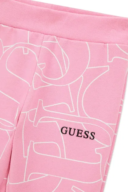 Спортивные штаны детские свободный крой Guess, розовый — фото 3