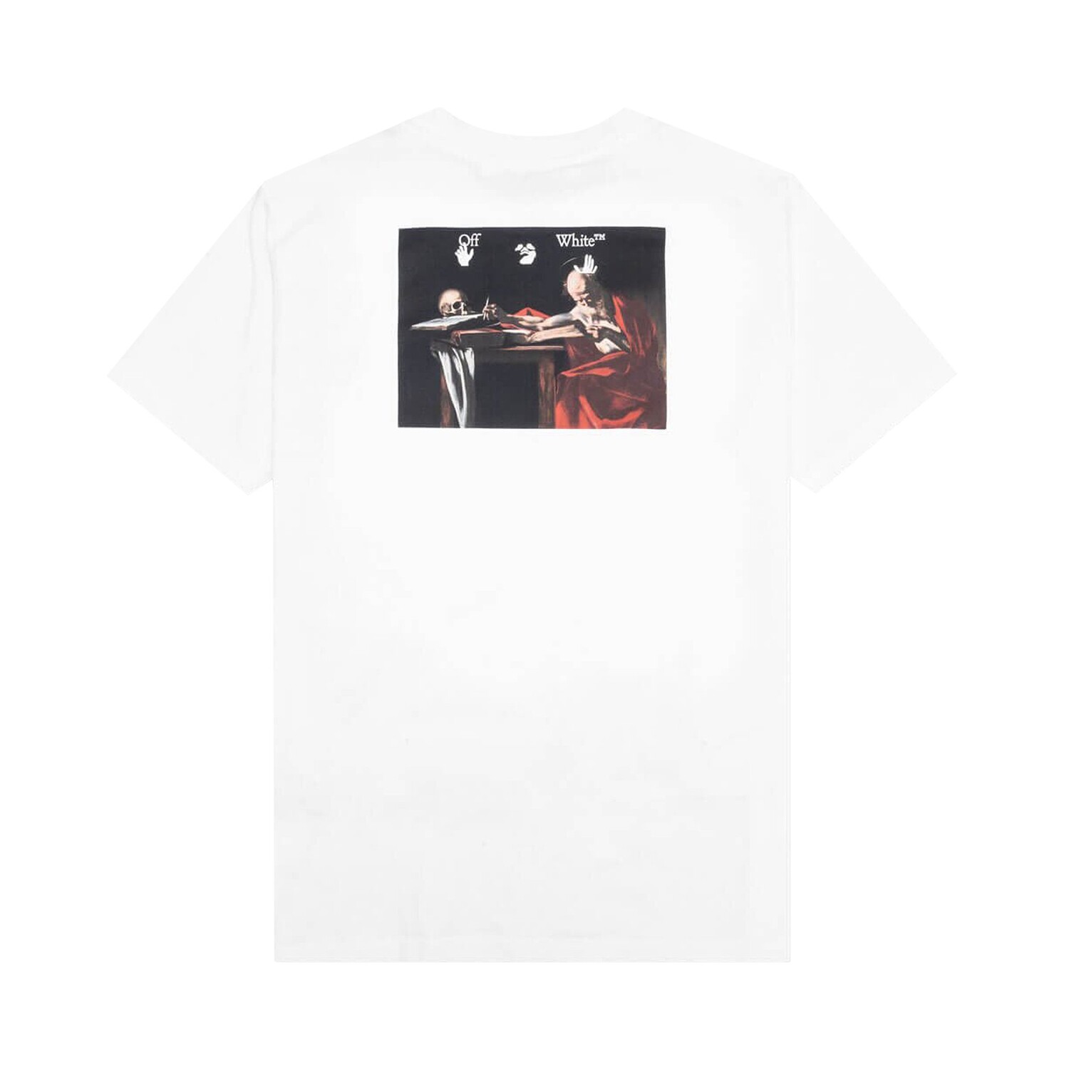 Футболка Off-White Caravaggio Paint Over с короткими рукавами, цвет Белый/Черный — фото 2